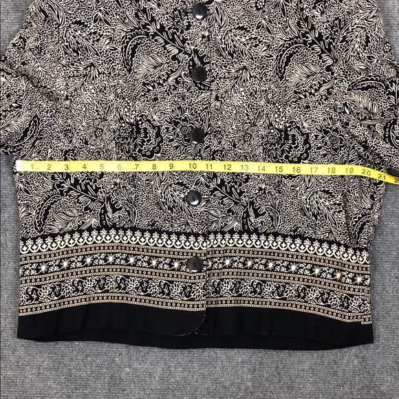 Vintage Black & Cream Paisley Button-Front Skirt Set Sz 18 (V1) - Picture 7 of 10
